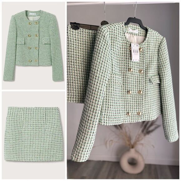 Mango Co-Ord Set Blazer Skirt New - Picture 1 of 9